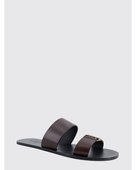 Saint Laurent White Babylone Leather Sandals for men