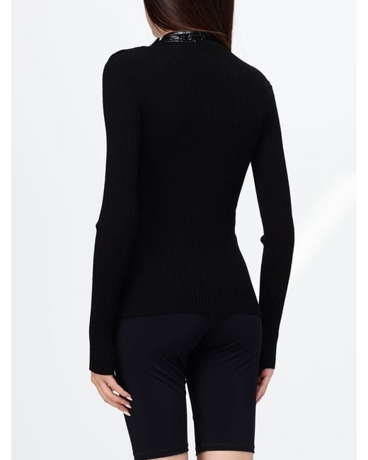 Courreges Black CourrÈ Ges Slim Fit Long-Sleeved Ribbed Sweater