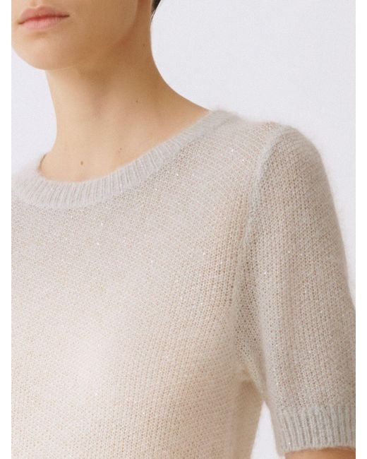 Fabiana Filippi Natural Crew Neck Knit Top