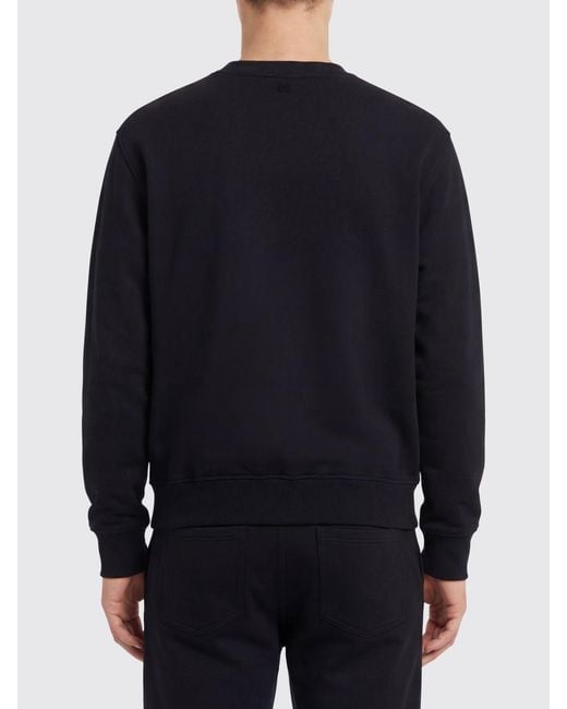 AMI Blue Cotton Crew Neck Sweatshirt for men