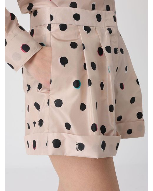 Fendi White Polka Dot Taffeta Shorts