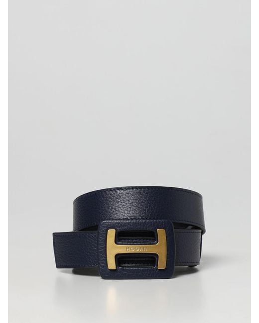 Cintura in pelle a grana di Hogan in Blu | Lyst