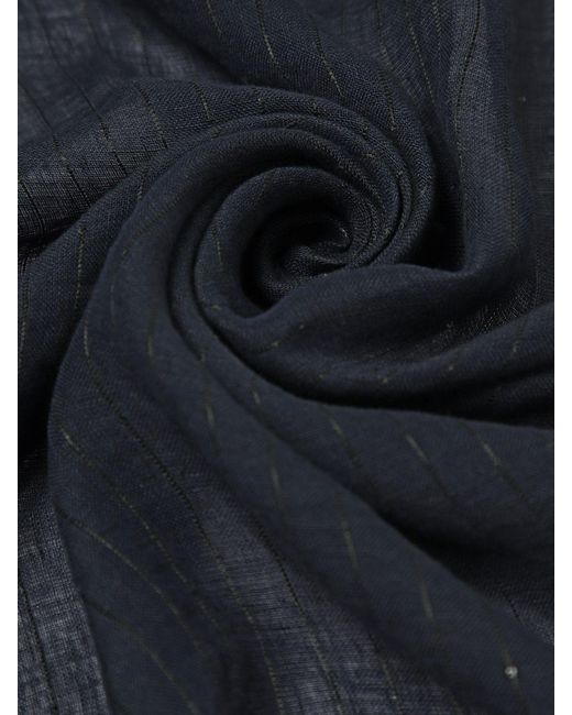 Fabiana Filippi Black Linen And Lurex Scarf