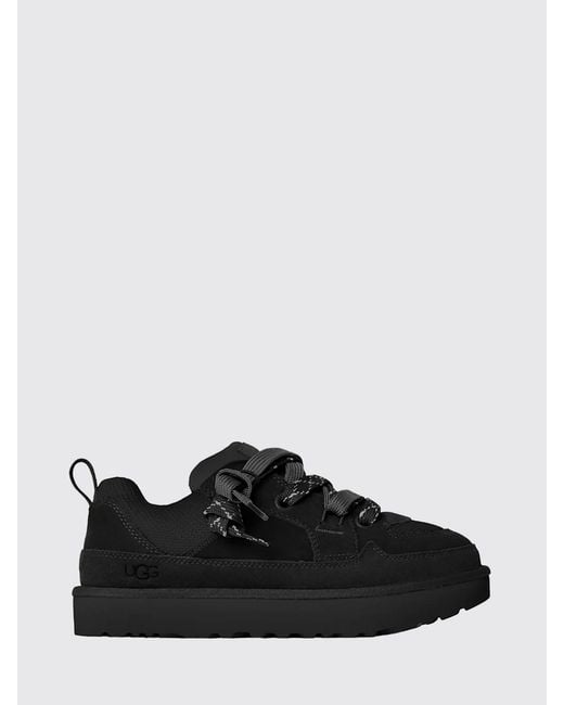 Ugg Black Lo Lowmel Suede And Mesh Sneakers