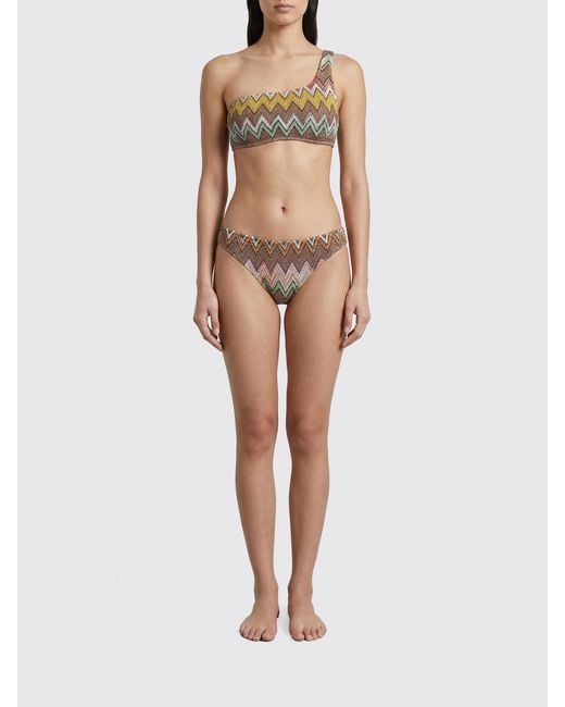Missoni Natural One-Shoulder Polyester Bikini