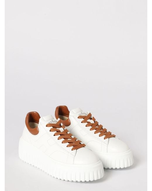 Hogan Natural H-Stripes Nappa Leather Sneakers