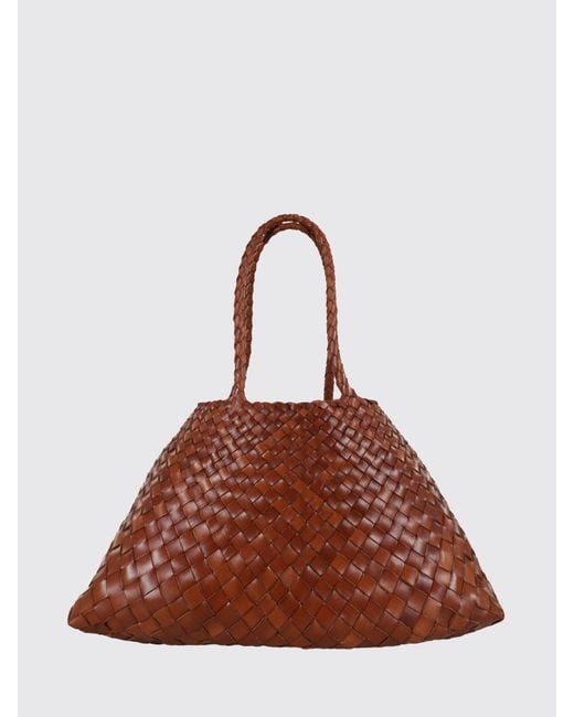 Dragon Diffusion Brown Santa Croce Big Woven Leather Bag