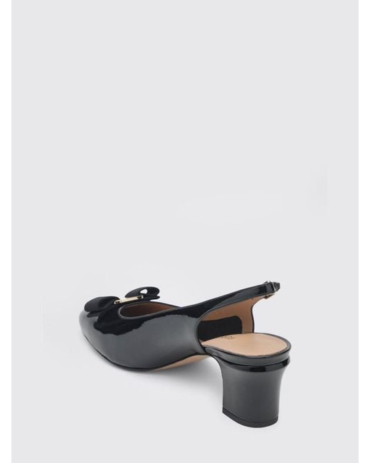 Ferragamo Black Vara Patent Leather Slingback Pumps