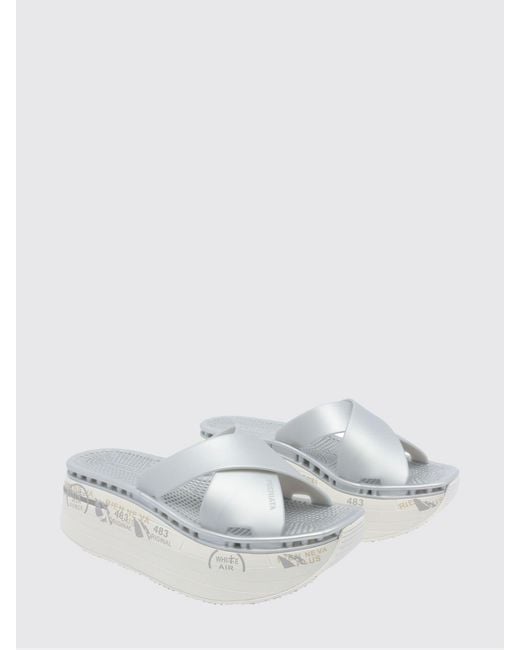 Premiata White Moura Rubber Mules