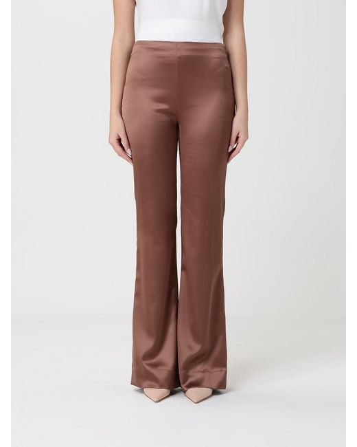 Pinko Brown Satin Flared Trousers