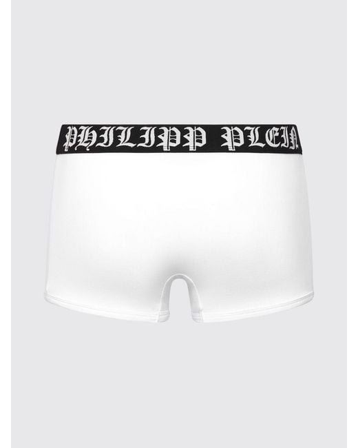 Philipp Plein White Stretch Cotton Blend Boxers for men