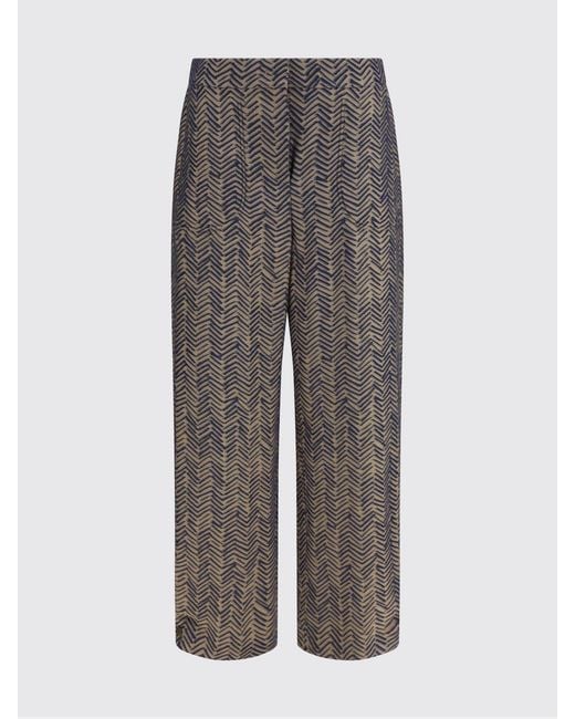 Giorgio Armani Gray Viscose Trousers With Chevron Motif