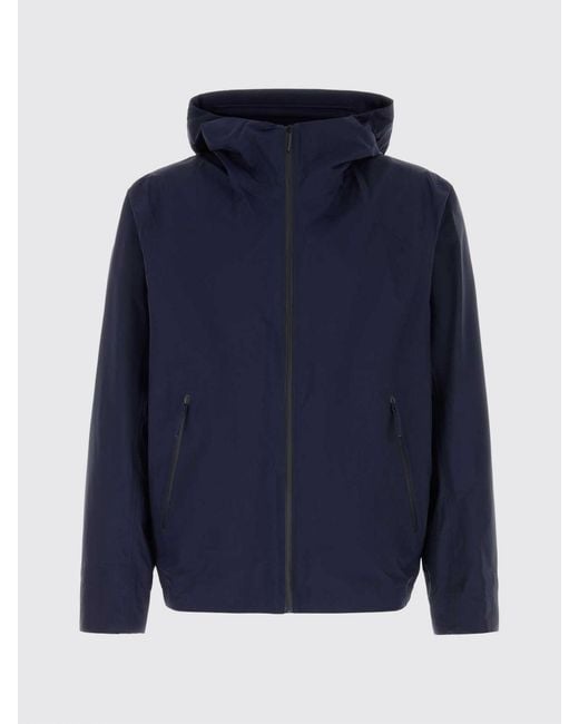 Veilance Blue Short Hooded Windbreaker Jacket for men