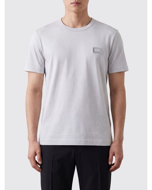 Dolce & Gabbana White Dolce &Amp Gabbana Tone-On-Tone Logo Cotton T-Shirt for men