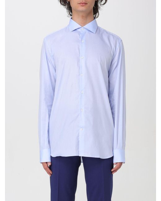 Camicia basic in misto cotone di Brooksfield in Blue da Uomo