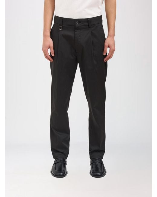 Paolo Pecora Black Cotton Blend Trousers for men