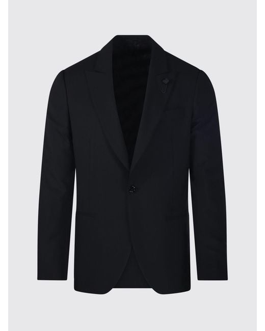 Lardini Blue Single-Breasted Virgin Wool Blazer for men
