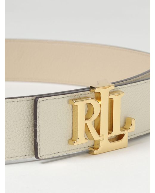 Cintura reversibile in pelle a grana di Polo Ralph Lauren in Natural