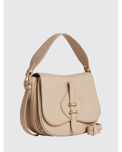 Coccinelle Natural Mavery Small Hammered Leather Bag