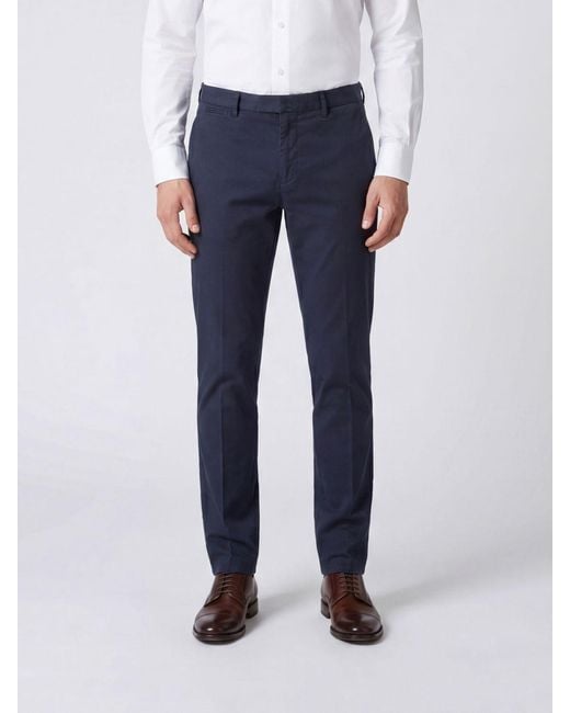 Santaniello Blue Gabardine Chino Trousers for men