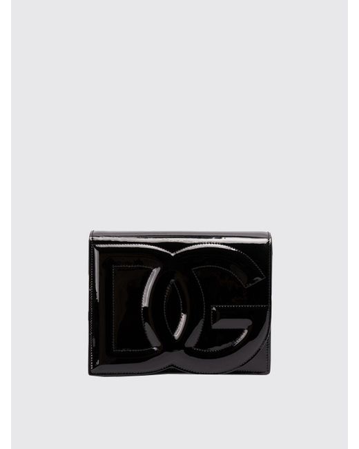 Borsa DG Logo Bag in vernice di Dolce & Gabbana in Black