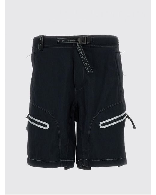 And Wander Black Technical Fabric Shorts for men