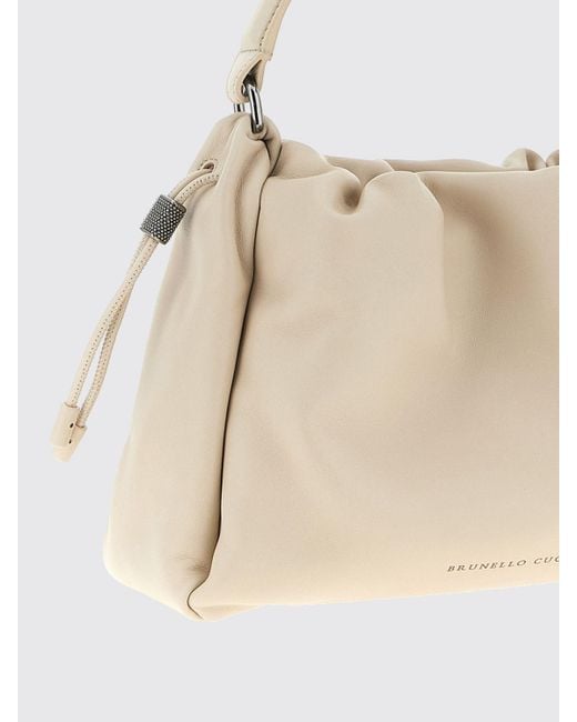 Brunello Cucinelli Natural Schultertasche Damen