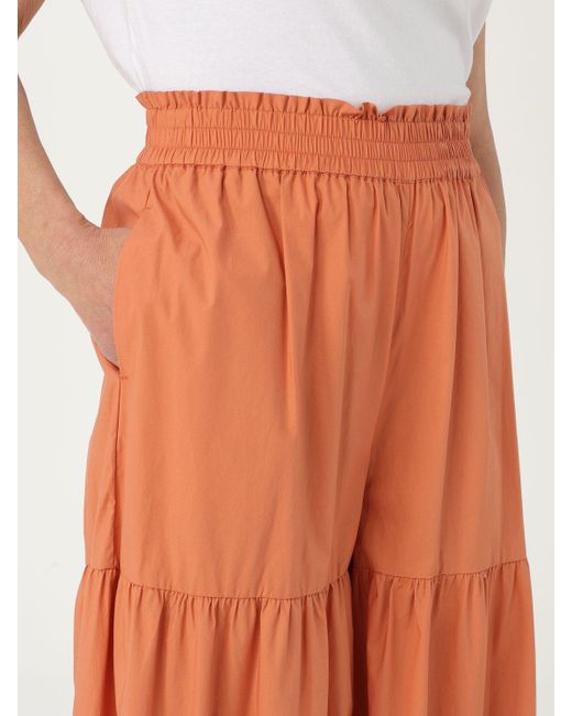 Pantalone in misto cotone di Twin Set in Orange