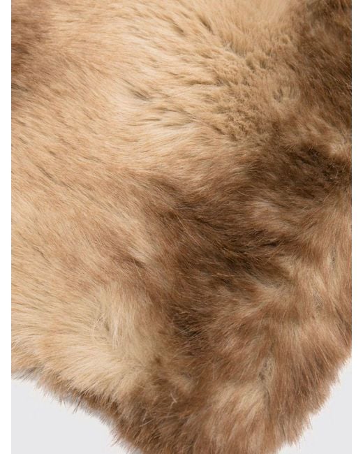 Apparis Natural Abstract Pattern Faux Fur Stole With Buckle Closure