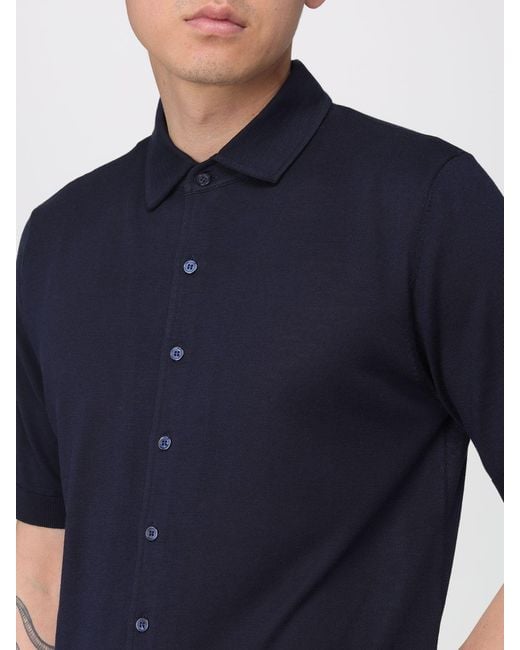 Kangra Blue Knit Polo Shirt for men