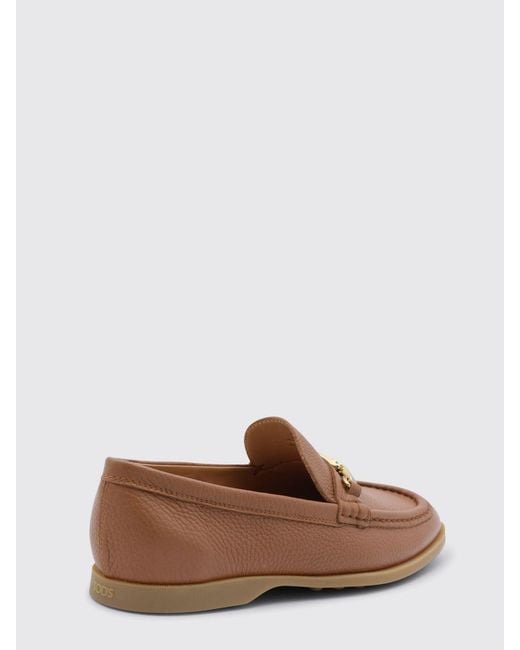 Tod's Brown Hammered Leather Loafers