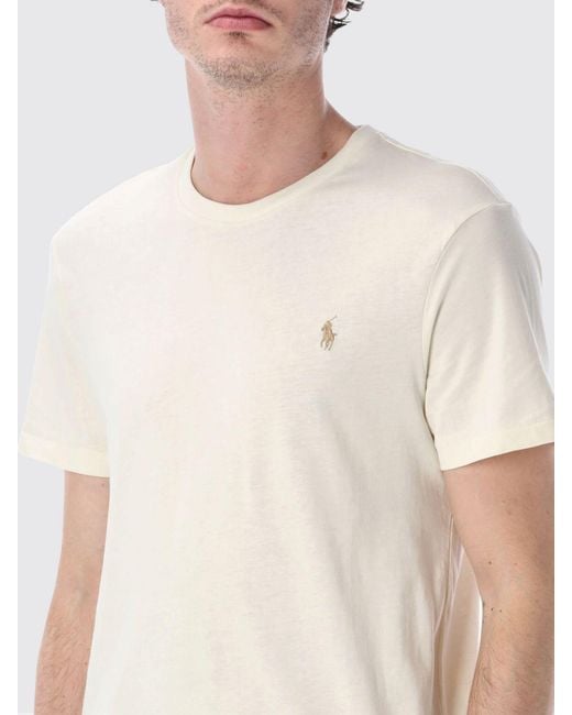 Polo Ralph Lauren Green Slim Fit Cotton T-Shirt With Embroidered Logo And Crew Neck for men