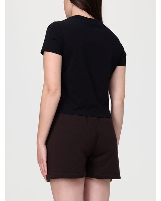Maison Kitsuné Black Maison KitsunÉ Logo Cotton Crop T-Shirts