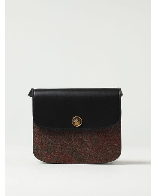 Etro Essential Bag In Fabric Coated With Paisley Jacquard in Black