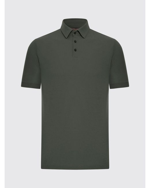 Zanone Green Basic Cotton Polo Shirt for men