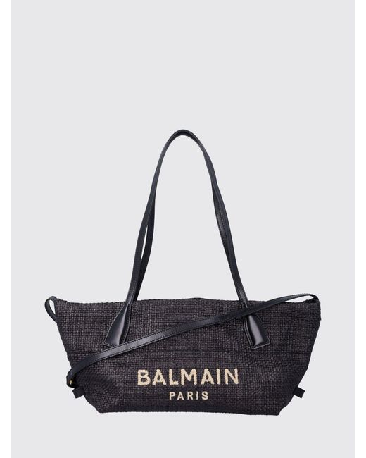 Balmain White Small Track Tote Bag
