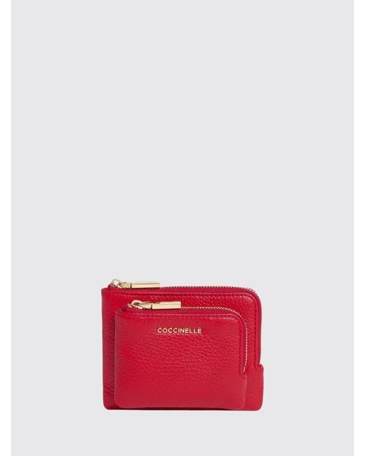 Coccinelle Metallic Small Grained Leather Credit Card Holder