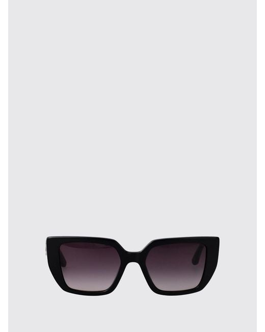Karl Lagerfeld Black Vintage Cat Eye Acetate Sunglasses With Metallic Logo