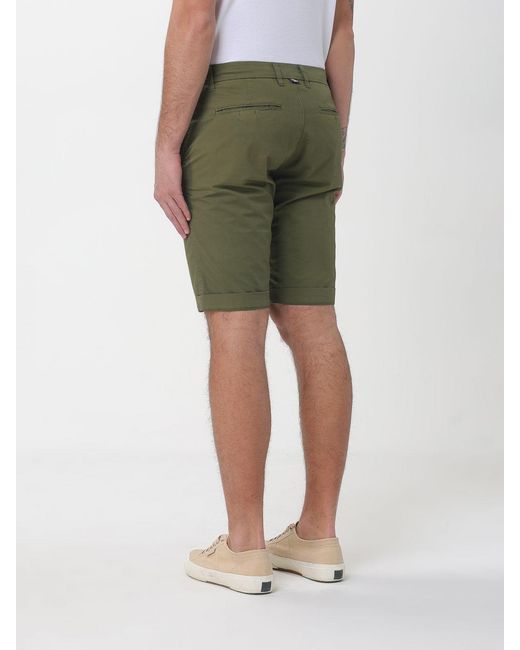 Mason's Green Slim Fit Stretch Cotton Shorts for men