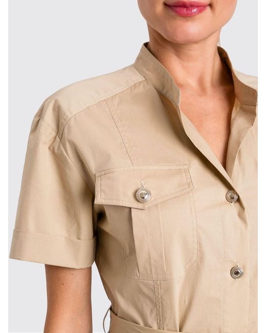 Twinset Natural Cotton Chemisier Midi Dress