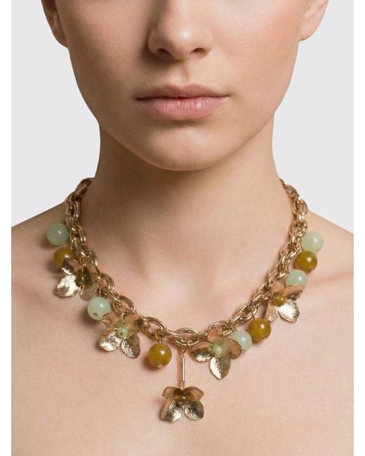 Twinset Metallic Brass Necklace For Spheres