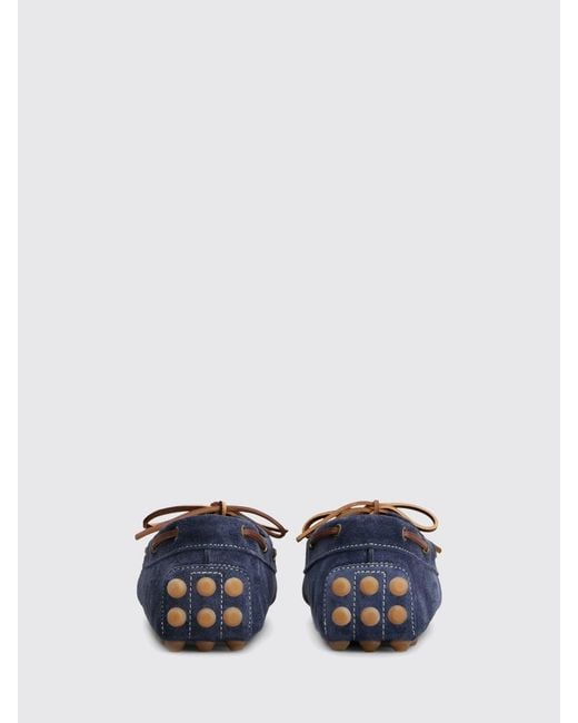 Tod's Blue Gommino Bubble Suede Loafers for men