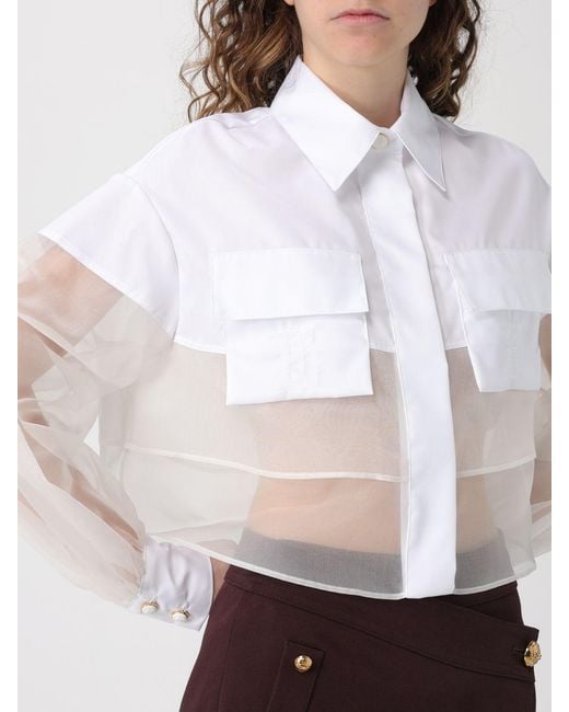 Elisabetta Franchi White Cotton Organza Shirt