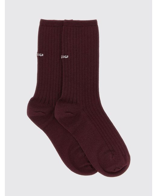 Balenciaga Purple Ribbed Calf-High Socks