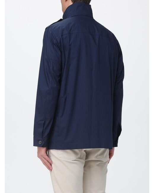 Fay Blue Cotton Jacket With Hook for men