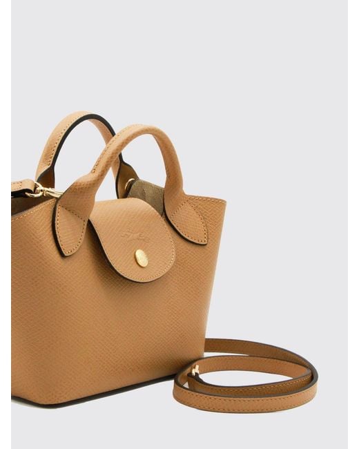 Longchamp Brown Épure Mini Cowhide Leather Handbag With Removable Strap