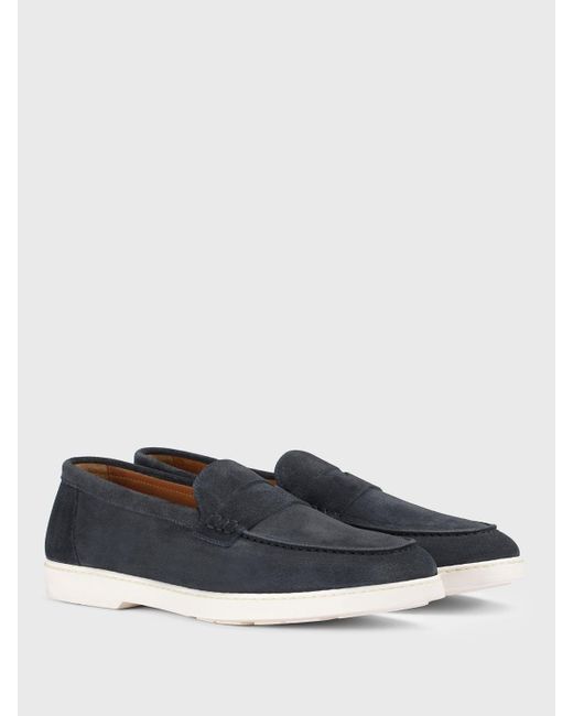 Doucal's Men's Visone Suede Loafers Blue