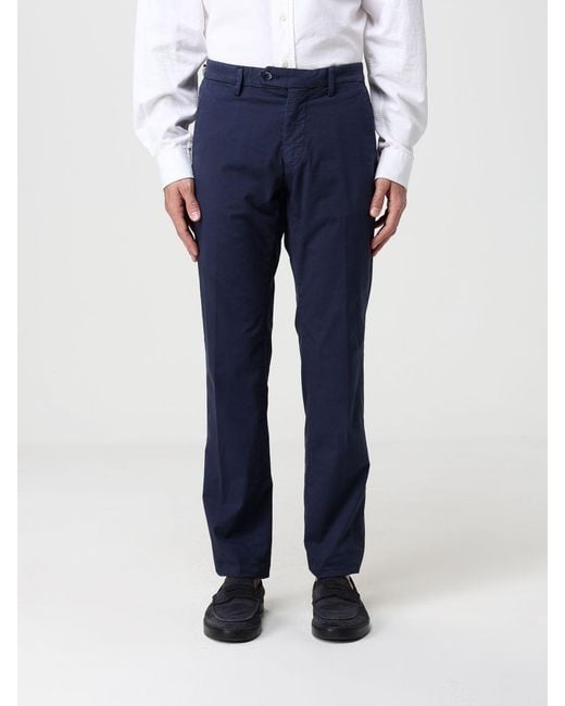 Mason's Blue Cotton Stretch Chino Trousers for men