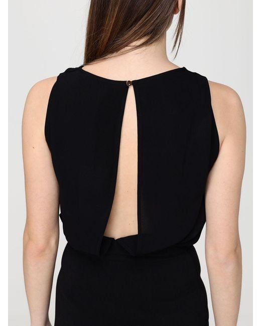 Elisabetta Franchi Black Asymmetric Viscose Dress