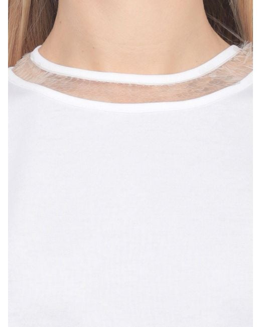 Fabiana Filippi White Cotton T-Shirt With Embroidered Sequins